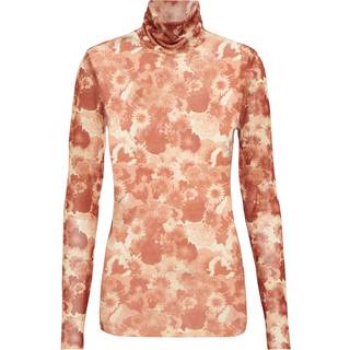 Ganni Floral turtleneck top - orange - XXS