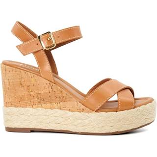 Dune London Dune London Natural Kindest Cross Strap Wedge Sandals
