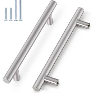 ProBrico 5 Pack | B?rstet nikkel T barskab tr?kker rustfrit st?l k?kkenskabsskuffe h?ndtag 6-1/3 tommer hulcentre Euro T bar tr?kker