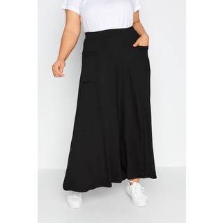 Yours Curve Yours Curve Black Maxi Jersey Stretch Skirt