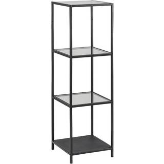 Seaford Reol Sort m. glasplade | Stor