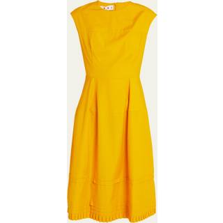 Marni Pleated cotton midi dress - orange - XL