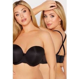Yours Curve Yours Curve Black Moulded Underwired Full Cup Multiway Bra With Removeable Straps