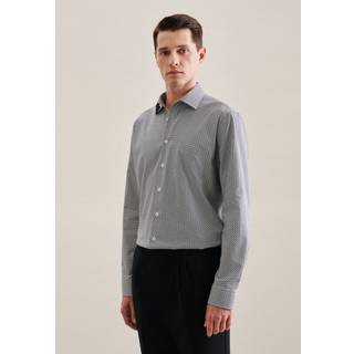 Seidensticker Herren Hemd blau gemustert Comfort Fit