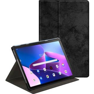 Lenovo Tab M10 Plus (3. Gen) 10.6" (TB-125F/128F) Læder Flip Cover m. 360 Graders Ståfunktion & Penholder - Sort