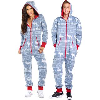 Tipsy Elves herre hyggelige julese -pyjamas - gr? elg voksen ferie hyggeligt jumpsuit: lille
