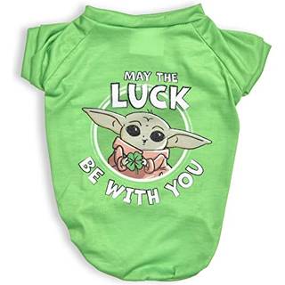 Star Wars for k?ledyr Grogu M? held v?re med din hund tee til St. Patricks Day | St?rrelse stor | Star Wars Dog Clothing and Apparel Cute Dog Clo