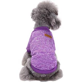 CHBORLESS Pet Dog Klassisk striktrje Varm vinter hvalpe Pet Coat Bld sweater tj til sm hunde (S lilla)