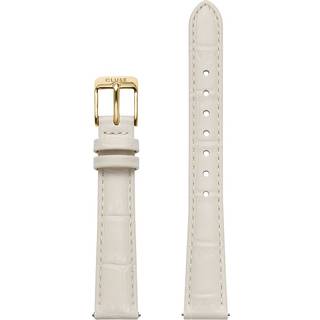 CLUSE Gold 14 mm Marshmallow Croc Leather Strap - Gold - White