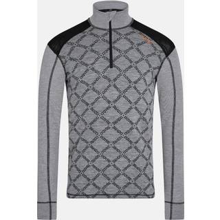 Dovre Half Zip Jacquard Baselayer - Green Pattern - Medium