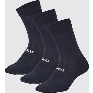 2XU Crew Socks 3 Pack Black/White, 35-37.5