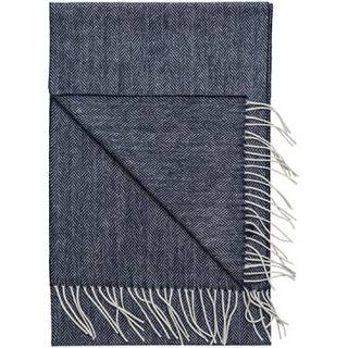 Amanda Christensen Merino Wool Herringbone Scarf Navy