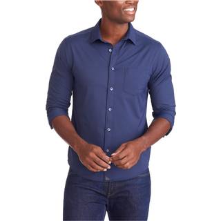 UNTUCKit UNTUCKit Navy Blue Wrinkle-Free Performance Slim Fit Gironde Shirt
