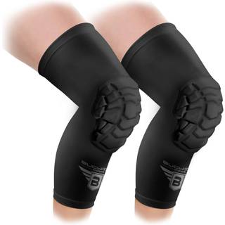 Bucwild Sports Kn?beskyttere/Polstret Compression Pro Kn??rmer (1 par) Ungdoms- og voksenst?rrelser - Basketball Wrestling Volleyball Sort Hvid R