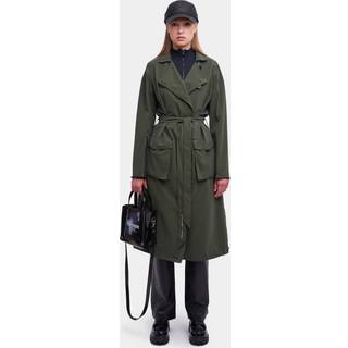 Kista Matte Trench Coat Dark Green - Dark Green - XXS