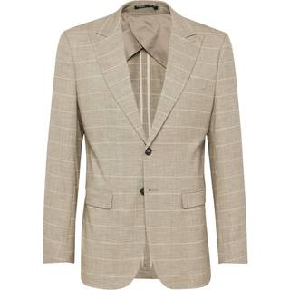Selected Oasis Linen Check Blazer Sand