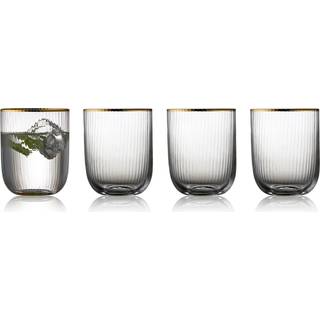 Lyngby Glas Palermo Gold tumblerglas 35 cl 4-pak Klar/Guld