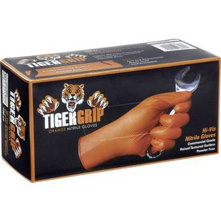 Eppco TigerGrip 8-Mil Nitrile Glove Disponable Powder Latex Gratis tekstureret Superior Grip Orange Handsker Stor kasse med 100