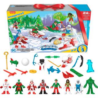 Fisher-Price Imaginext DC Super Friends Adventskalender - 24 overraskelser: 8 posérbare figurer, projektiludløser og skubkøretøj