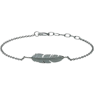 HEIRING - Feather - Armbånd med kæde - sort oxyderet