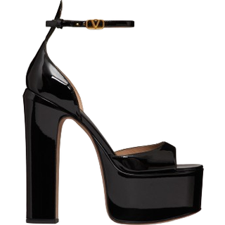 Valentino Garavani Tan-Go 155 patent leather platform sandals - black - EU 40.5
