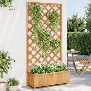 plantekasse med espalier massivt grantræ brun