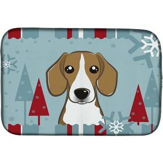 """" Caroline's Treasures Winter Holiday Beagle Dish Drying Mat 14 """" """" X 21 """" """" """"