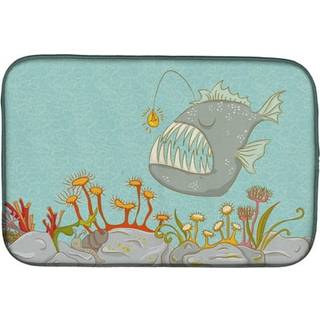 """" Caroline's Treasures Frog Fish Scene Dish Drying Mat 14 """" """" X 21 """" ""Multicolor"" ""