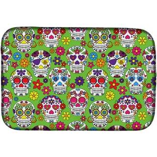 """" Caroline's Treasures Day of the Dead Green Tørring Mat 14 """" """" X 21 """" """" """"