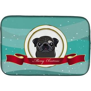 """" Caroline's Treasures Black Pug Merry Christmas Dish Drying Mat 14 """" """" X 21 """" """" """"