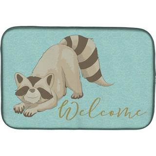 """" Caroline's Treasures Raccoon Welcome Dish Drying Mat 14 """" """" X 21 """" """" """"