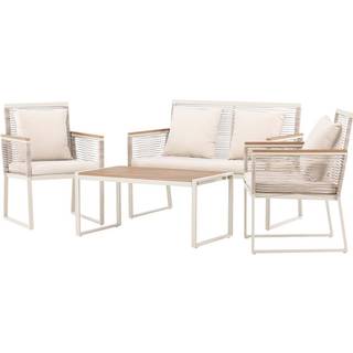 Venture Design Dallas sofagruppe Beige/lysegrå 2-personers sofa, 2 lænestole & bord 90x50 cm