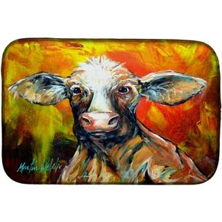 """" Caroline's Treasures MW1277DDM Happy Cow Dish-Drying-Mats 14 X 21 Multicolor """"