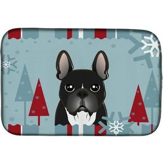 """" Caroline's Treasures Winter Holiday French Bulldog Dish Drying Mat 14 """" """" X 21 """" """" """"