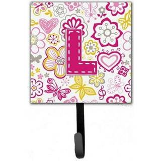 """" Caroline's Treasures CJ2005-LSH4 brev L blomster og sommerfugle lyserød snor eller nøgleholder lille flerfarvet """"