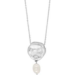Siersbøl sølvvedhæng med ferskvandsperle + kæde