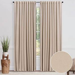 Chanasya Premium 2 -Panel Blackout Velvet Curtains - klassiske og solide gardiner til stue eller sovev?relse - 52 """" X 96 """" - Beige