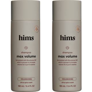 Hims Max Volume Shampoo 2 Pack - Volumizing Shampoo For Men - Citrus Spice - Men's Natural Shampoo tilføjer Volume Shine & Bounce - 2 x 6,4 fl oz