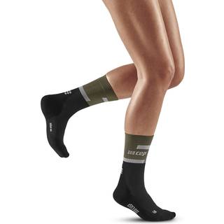 CEP Kompressionsstrømper Mid Cut Str. 34-37, Sort/Grøn - Optimal Løbe Support til Dame