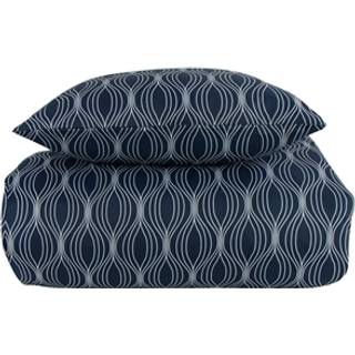 Sengetøj til kingsizedyne 240x220 cm - Wave blåt sengesæt - In Style sengelinned i mikrofiber
