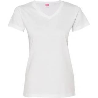 Damer V -hals Fine Jersey T -shirt - Black - S (D0102HI3ugu)