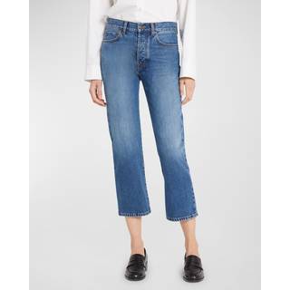 The Row Lesley mid-rise cropped straight jeans - blue - XL