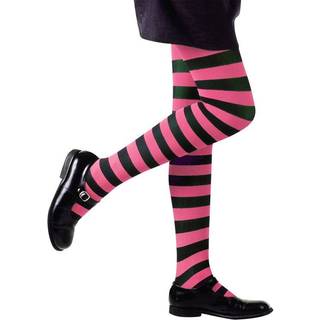 Sort og pink stribet strømpebukser, barn