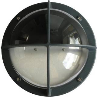 MIA skotlampe koksgrå E27 60W halvskærm IP44
