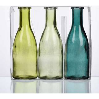 Grønne glasflasker, 18,5 cm