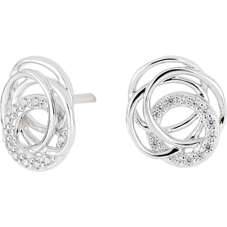 Siersbøl sølvørestikker med cubic zirkonia