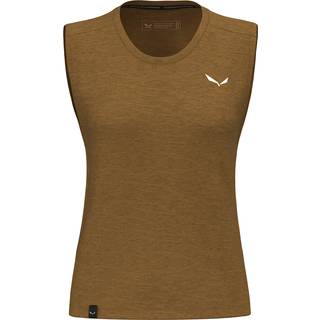 Salewa Women's Eagle Minilogo Alpine Merino Tank Top Merino-shirt Damer størrelse 40 farve golden brown