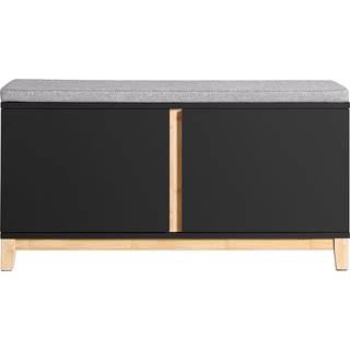 SoBuy Skobænk med Hylde FSR117-SCH - Sort/Natur