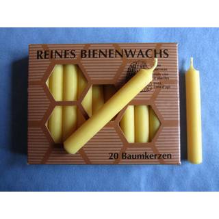 Bienenwachs-Baumkerzen 10x1,3cm 20 Stück - Gelb