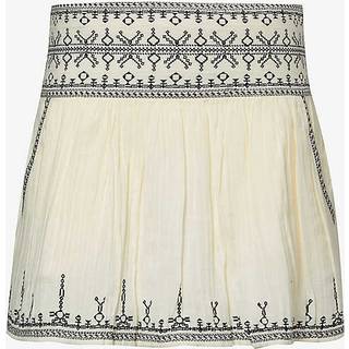 Marant Etoile Picadilia smocked cotton miniskirt - beige - XL